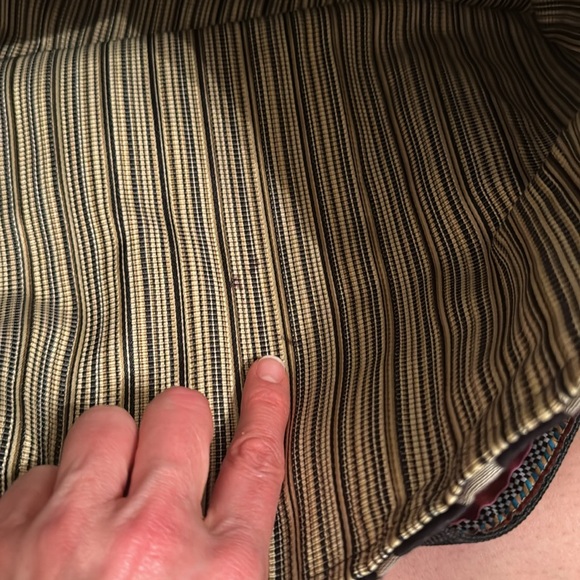 Mackenzie Childs PICK A POCKET TOTE BAG Signature Handles & Brass Plate - Picture 7 of 13